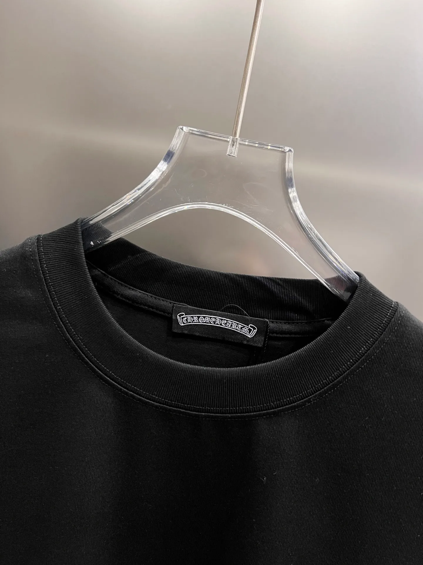 🅿️190 CH Crowe 2025 autumn and winter new short-sleeved T-shirt, cross foam technology + Middle Eastern Australian diamond design technology, the real thing is great🔥Same style for men and women, loose version, size S M L XL XXL five sizes black white